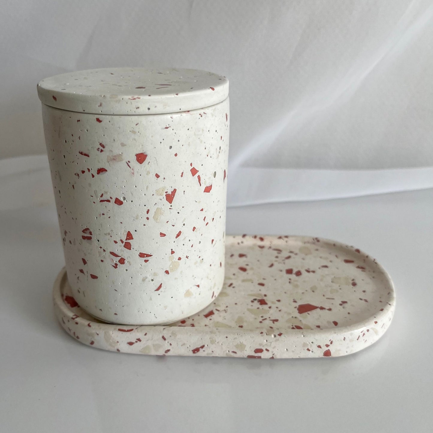 plateau ovale & pot terrazzo